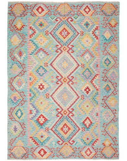 Tappeto Kilim Afghanistan beige blu 205x290