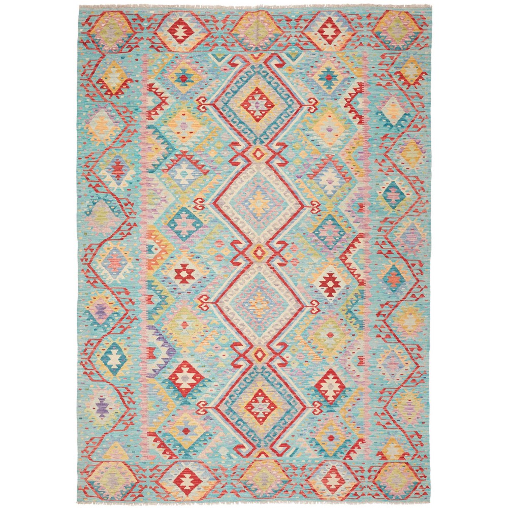 Tappeto Kilim Afghanistan beige blu 205x290