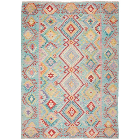 Tappeto Kilim Afghanistan beige blu 205x290