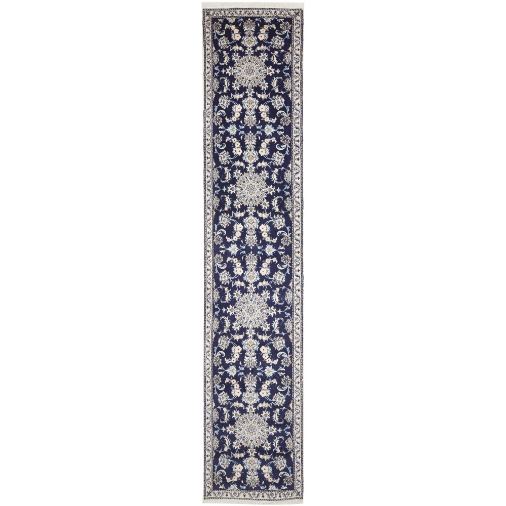 Tappeto Nain Kashmar Persia bianco 75x385 Tappeto Nain Kashmar Persia bianco 75x385