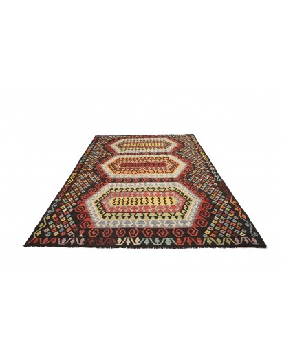Tappeto Kilim Afghanistan marrone grigio 201x289