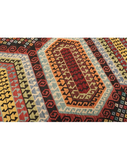 Tappeto Kilim Afghanistan marrone grigio 201x289