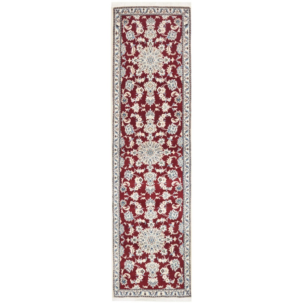 Tappeto Nain Kashmar Persia bianco grigio 73x287 Tappeto Nain Kashmar Persia bianco grigio 73x287