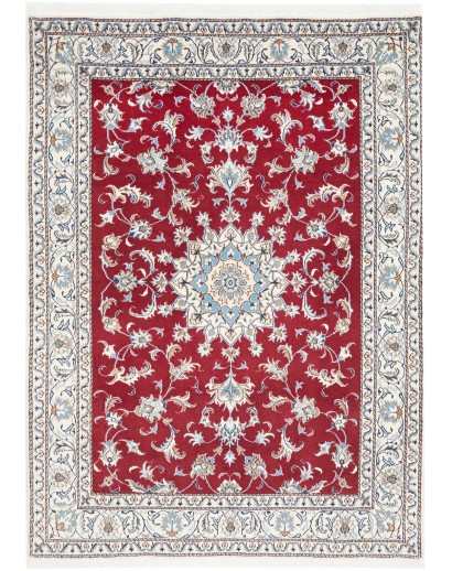 Tappeto Nain Kashmar Persia bianco marrone 163x232