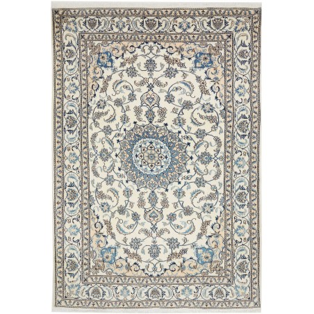 Tappeto Nain Kashmar Persia bianco grigio 198x295