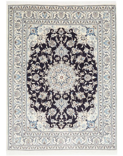 Tappeto Nain Kashmar Persia bianco grigio 150x200