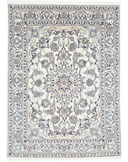 Tappeto Nain Kashmar Persia bianco grigio 145x192