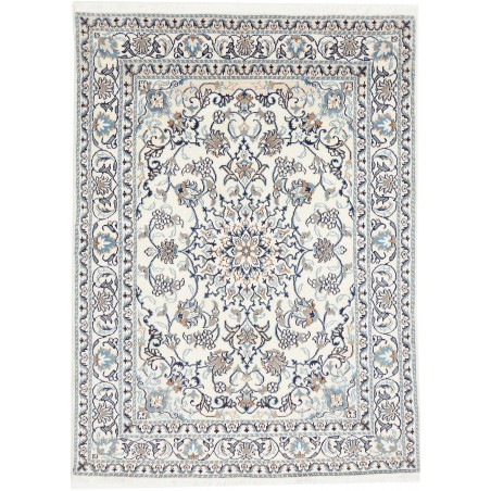 Tappeto Nain Kashmar Persia bianco grigio 145x192
