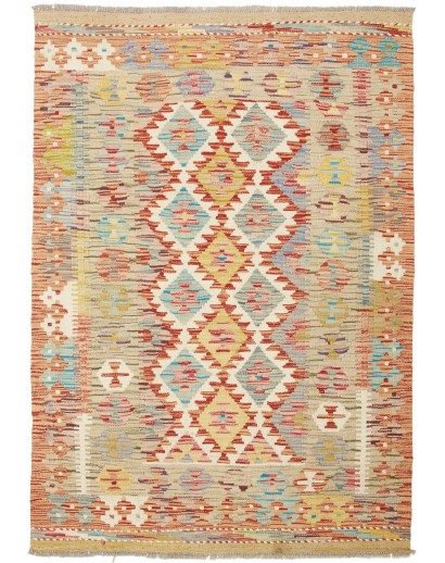 Tappeto Kilim Afghanistan marrone 98x137