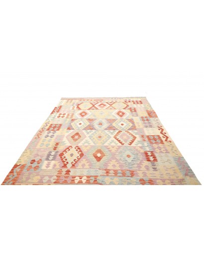 Tappeto Kilim Afghanistan bianco arancione 198x298