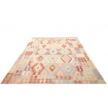 Tappeto Kilim Afghanistan bianco arancione 198x298
