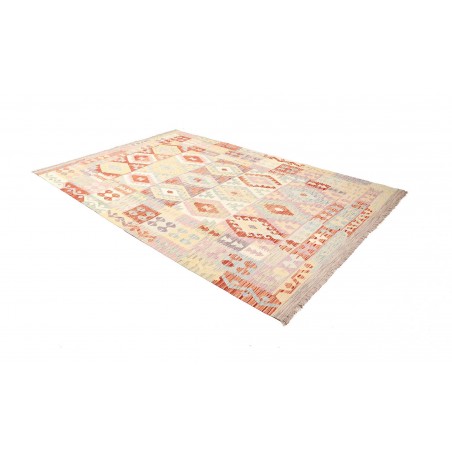 Tappeto Kilim Afghanistan bianco arancione 198x298