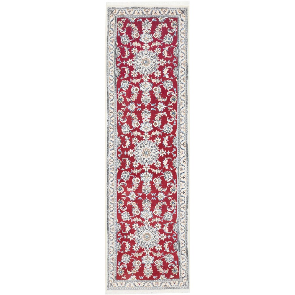 Tappeto Nain Kashmar Persia bianco marrone 83x293 Tappeto Nain Kashmar Persia bianco marrone 83x293