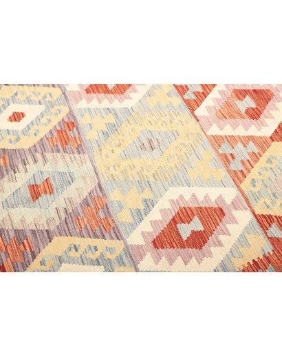 Tappeto Kilim Afghanistan bianco arancione 198x298