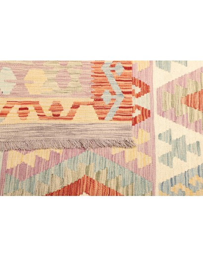 Tappeto Kilim Afghanistan bianco arancione 198x298