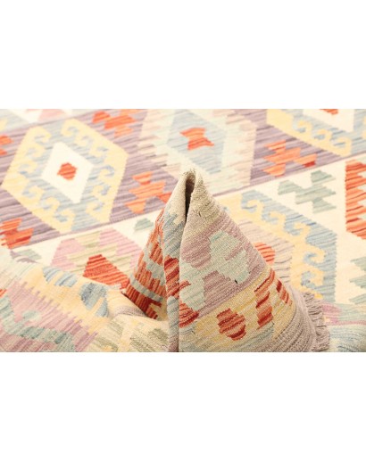 Tappeto Kilim Afghanistan bianco arancione 198x298