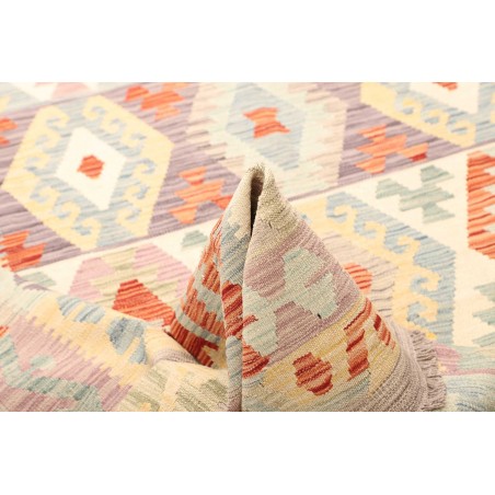 Tappeto Kilim Afghanistan bianco arancione 198x298