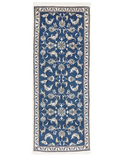 Tappeto Nain Kashmar Persia azzurro bianco 78x200