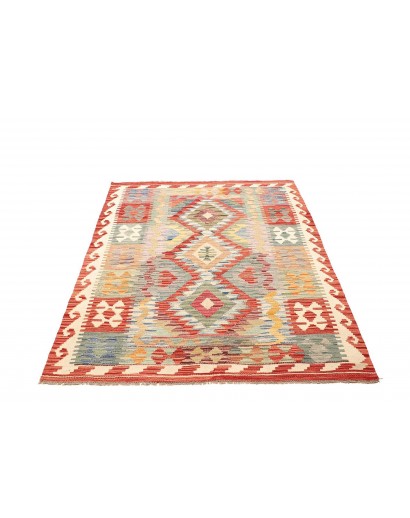 Tappeto Kilim Afghanistan giallo rosso 124x175