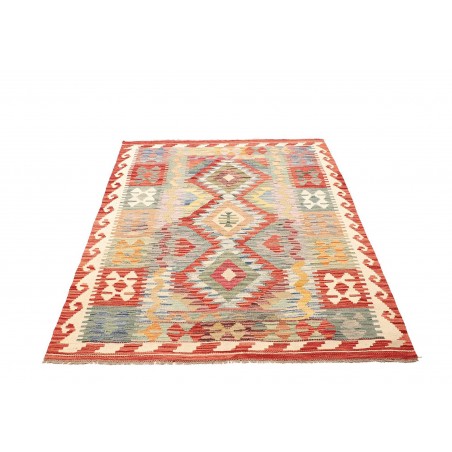 Tappeto Kilim Afghanistan giallo rosso 124x175