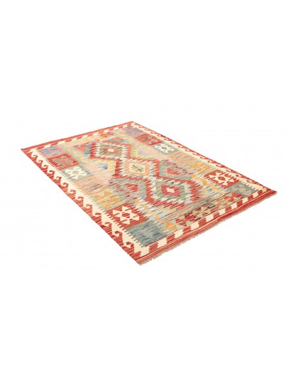Tappeto Kilim Afghanistan giallo rosso 124x175