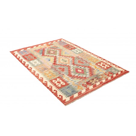 Tappeto Kilim Afghanistan giallo rosso 124x175