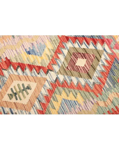 Tappeto Kilim Afghanistan giallo rosso 124x175