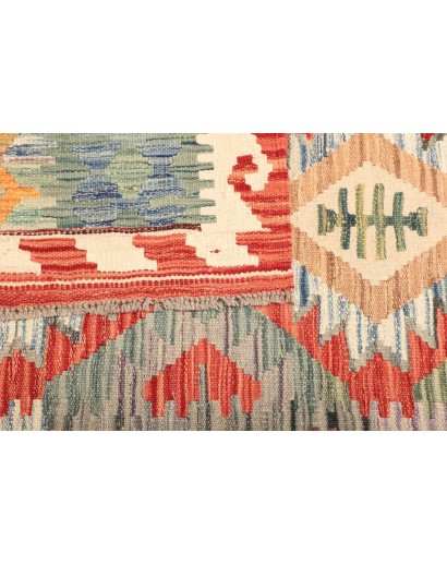 Tappeto Kilim Afghanistan giallo rosso 124x175