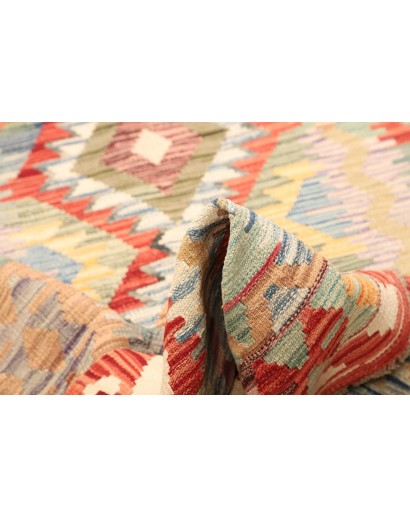 Tappeto Kilim Afghanistan giallo rosso 124x175