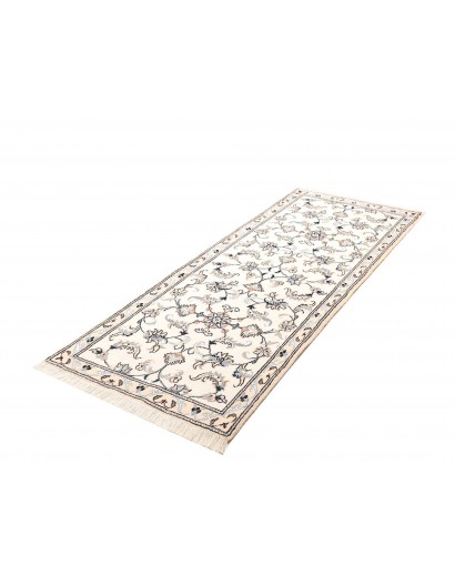 Tappeto Nain Kashmar Persia bianco grigio 80x198