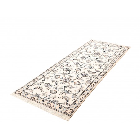 Tappeto Nain Kashmar Persia bianco grigio 80x198