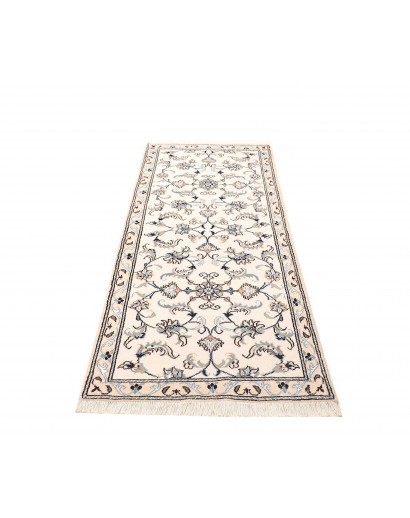 Tappeto Nain Kashmar Persia bianco grigio 80x198