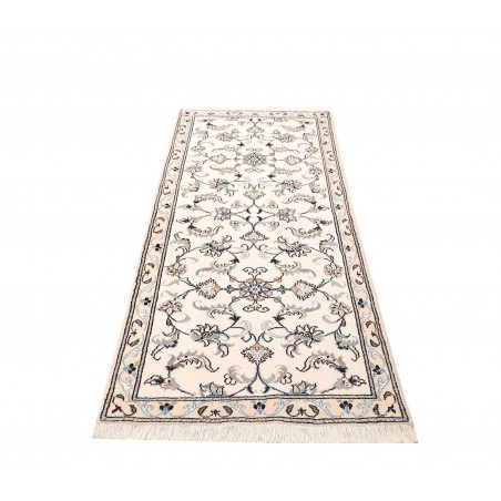 Tappeto Nain Kashmar Persia bianco grigio 80x198
