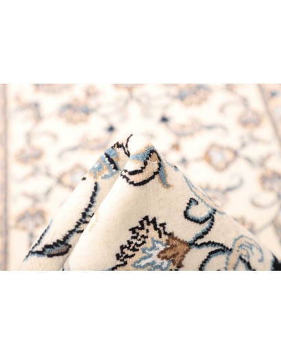 Tappeto Nain Kashmar Persia bianco grigio 80x198