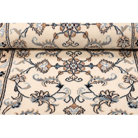 Tappeto Nain Kashmar Persia bianco grigio 80x198