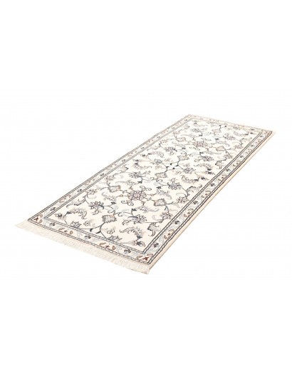 Tappeto Nain Kashmar Persia bianco grigio 83x200