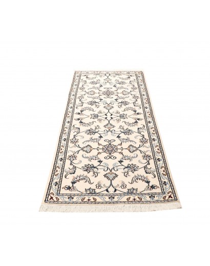 Tappeto Nain Kashmar Persia bianco grigio 83x200