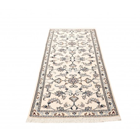 Tappeto Nain Kashmar Persia bianco grigio 83x200