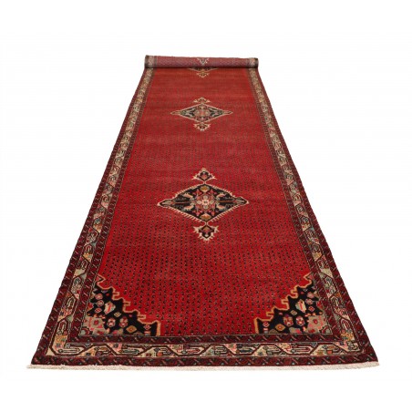 Tappeto Hamadan Persia rosso verde 130x500