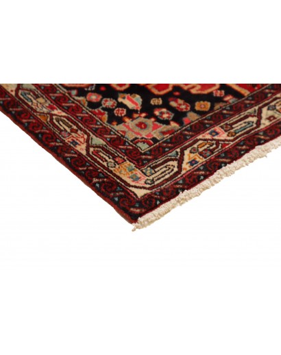 Tappeto Hamadan Persia rosso verde 130x500