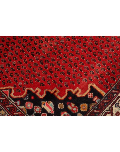 Tappeto Hamadan Persia rosso verde 130x500