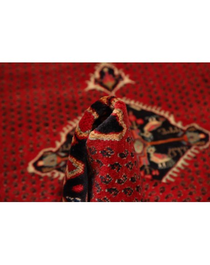 Tappeto Hamadan Persia rosso verde 130x500