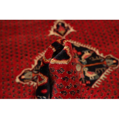 Tappeto Hamadan Persia rosso verde 130x500
