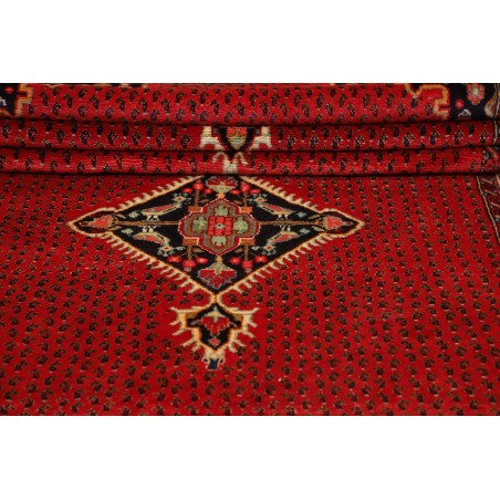 Tappeto Hamadan Persia rosso verde 130x500