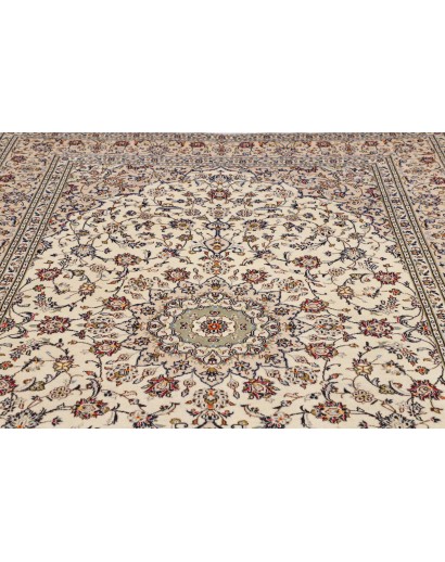 Tappeto Kashan Persia bianco grigio 200x307