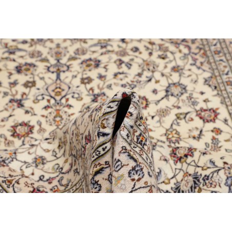 Tappeto Kashan Persia bianco grigio 200x307