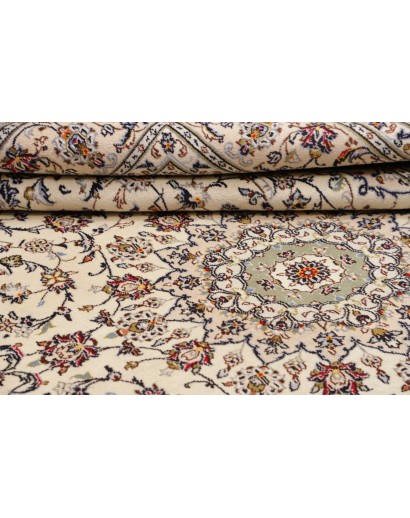 Tappeto Kashan Persia bianco grigio 200x307