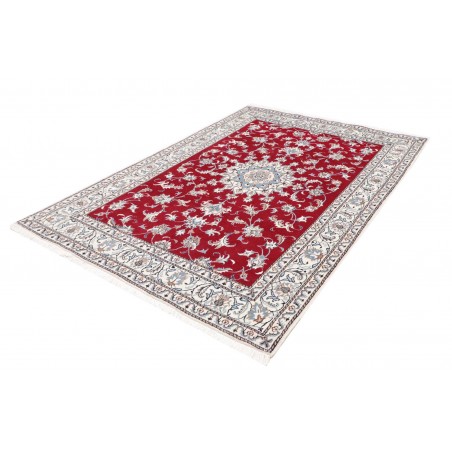 Tappeto Nain Kashmar Persia bianco marrone 163x232