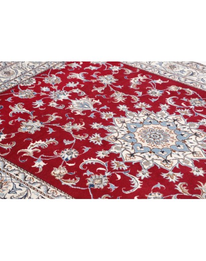 Tappeto Nain Kashmar Persia bianco marrone 163x232