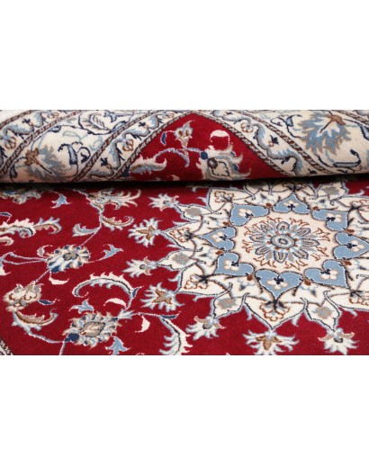 Tappeto Nain Kashmar Persia bianco marrone 163x232